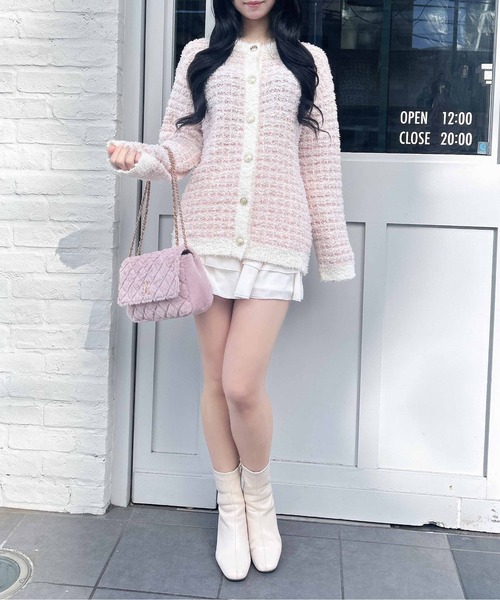 INGNI(イング)の「ラメツイードニットカーディガン(カーディガン/ボレロ・レディース・ピンク系2/ブラック×ホワイト/グレー系8・M)」の18枚目の写真