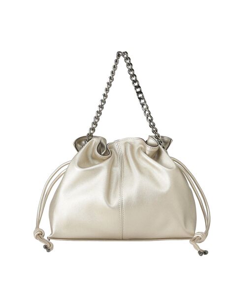 YECCA VECCA（イェッカヴェッカ）の「2wayチェーンギャザーバッグ（ショルダーバッグ・レディース・ブラック/シルバー/ゴールド・FREE）」の14枚目の写真