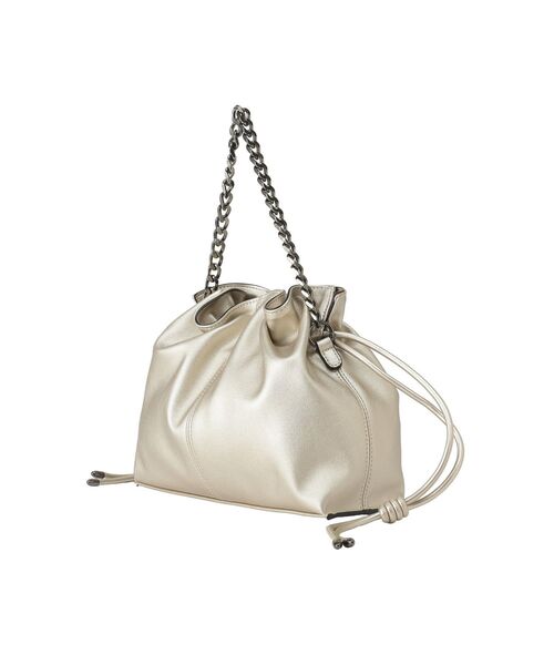 YECCA VECCA（イェッカヴェッカ）の「2wayチェーンギャザーバッグ（ショルダーバッグ・レディース・ブラック/シルバー/ゴールド・FREE）」の15枚目の写真