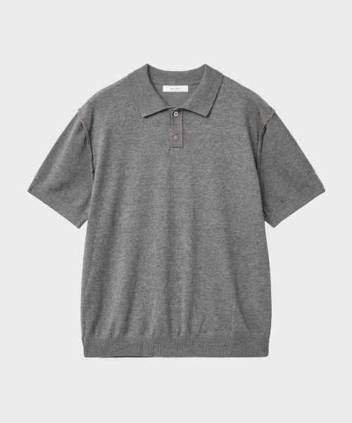 NOIRER(ノイア)の「ローカットポロニット(グレー)(ニット/セーター・メンズ・その他・48/50/52)」の2枚目の写真