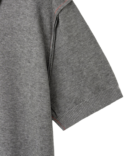 NOIRER(ノイア)の「ローカットポロニット(グレー)(ニット/セーター・メンズ・その他・48/50/52)」の5枚目の写真