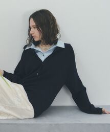 YECCA VECCA | 2wayレイヤード風ポロニット(ニット/セーター)