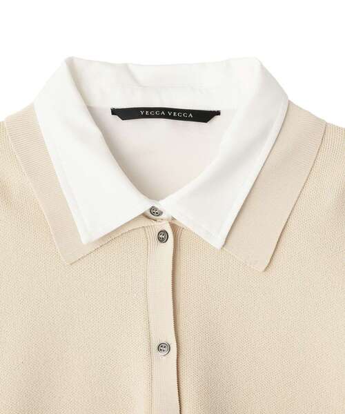 YECCA VECCA（イェッカヴェッカ）の「2wayレイヤード風ポロニット（ニット/セーター・レディース・ライトベージュ/グレー/ネイビー・FREE）」の18枚目の写真