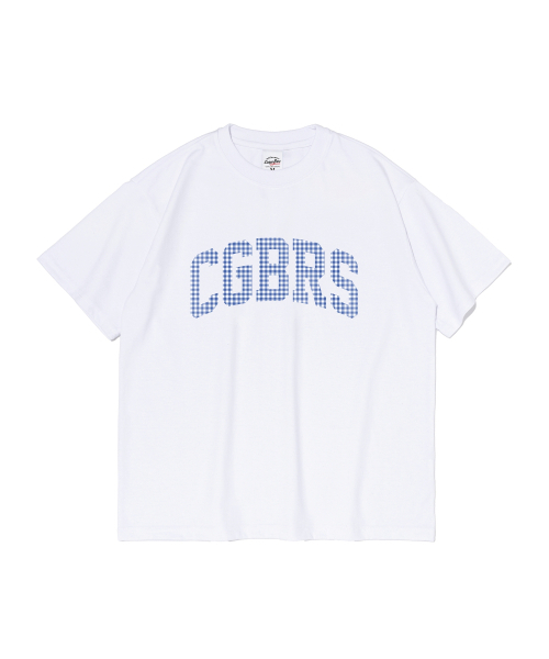 CARGOBROS FOR WOMAN(カーゴブロスフォーウィメン)の「シグネチャーパターンロゴ半袖Tシャツ(ブルーチェック)(Tシャツ/カットソー・レディース・その他・SMALL/MEDIUM/LARGE/X-LARGE/2XL)」の1枚目の写真