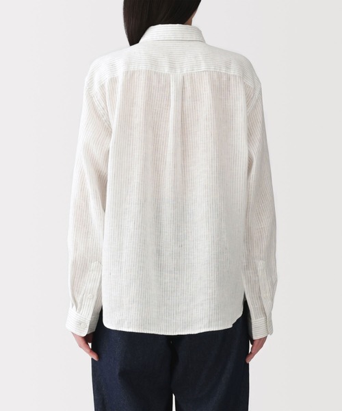 無印良品(ムジルシリョウヒン)の「婦人 リネン 洗いざらし レギュラーカラー長袖シャツ(シャツ/ブラウス・レディース・ホワイト系1/ライトブルー/ライトオレンジ系/サックスブルー系/ライトグリーン/ホワイト/チャコールグレー・XL/L/M/S)」の14枚目の写真