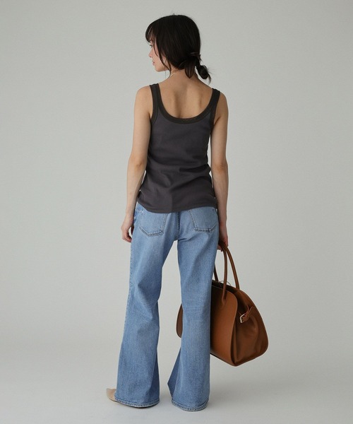 BABYLONE（バビロン）の「チュールリブタンクトップ（タンクトップ・レディース・グレイッシュベージュ/ホワイト/チャコール・フリー）」の14枚目の写真