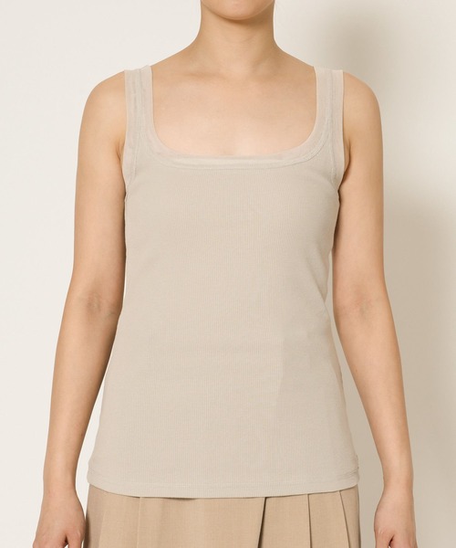 BABYLONE（バビロン）の「チュールリブタンクトップ（タンクトップ・レディース・グレイッシュベージュ/ホワイト/チャコール・フリー）」の15枚目の写真