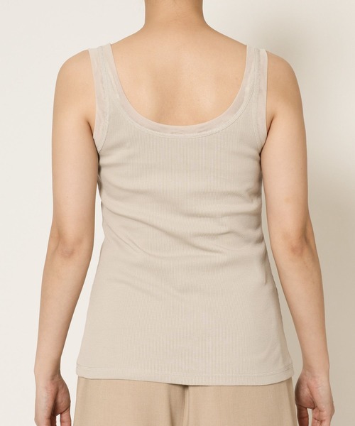 BABYLONE（バビロン）の「チュールリブタンクトップ（タンクトップ・レディース・グレイッシュベージュ/ホワイト/チャコール・フリー）」の17枚目の写真