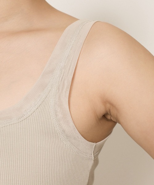 BABYLONE（バビロン）の「チュールリブタンクトップ（タンクトップ・レディース・グレイッシュベージュ/ホワイト/チャコール・フリー）」の20枚目の写真