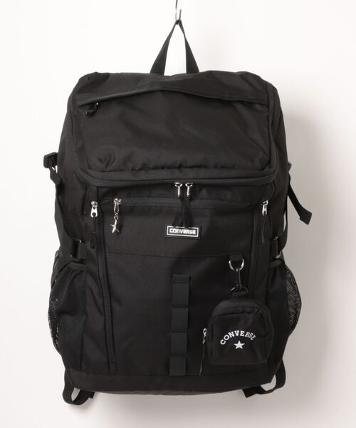 CONVERSE(コンバース)の「【CONVERSE】CV RUBBER PATCH BOX BACKPACK / ラバーパッチロゴ バックパック ボックス型(バックパック/リュック・メンズ・シルバーグレー/ベージュ/アイボリー/ブラック・FREE)」の2枚目の写真