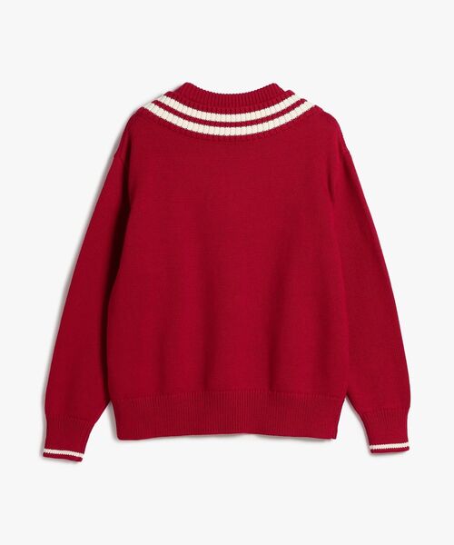 TOMMY HILFIGER（トミーヒルフィガー）の「バーシティクリケットクルーネックロングスリーブセーター（ニット/セーター・レディース・レッド・XX-SMALL）」の2枚目の写真