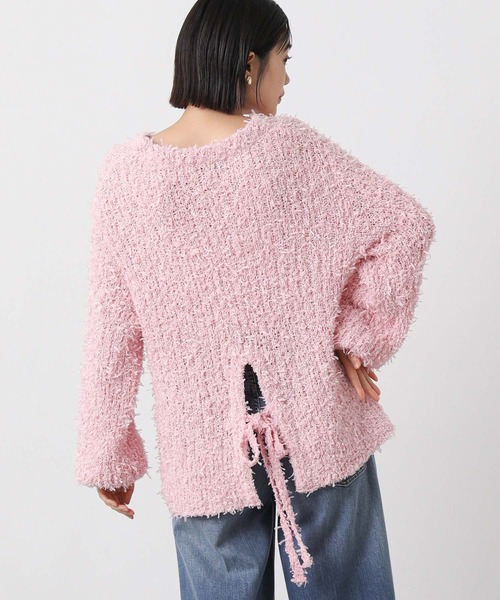 Gready Brilliant(グレディブリリアン)の「チュールメッシュバックリボンニット(ニット/セーター・レディース・アイボリー/ピンク・FREE)」の16枚目の写真