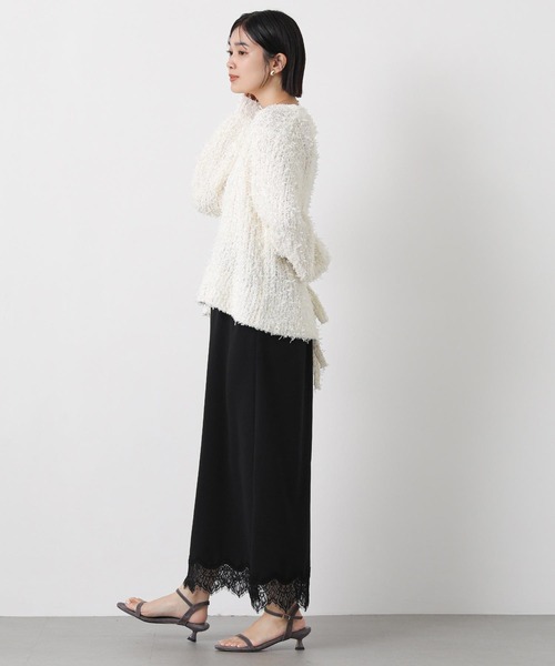 Gready Brilliant(グレディブリリアン)の「チュールメッシュバックリボンニット(ニット/セーター・レディース・アイボリー/ピンク・FREE)」の4枚目の写真