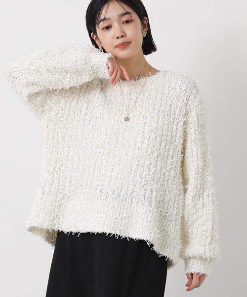 Gready Brilliant(グレディブリリアン)の「チュールメッシュバックリボンニット(ニット/セーター・レディース・アイボリー/ピンク・FREE)」の10枚目の写真