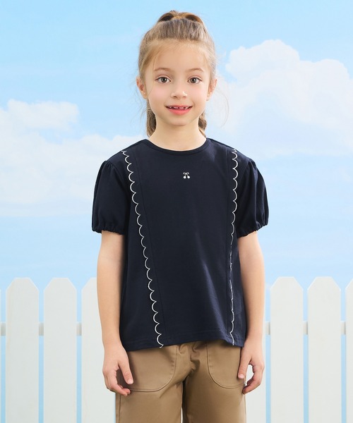 combimini（コンビミニ）の「半袖Tシャツ（さくらんぼ）（Tシャツ/カットソー・キッズ・レッド/ネイビー・80/90/100/110/120）」の2枚目の写真