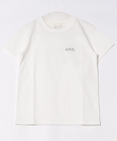 A.P.C.（アーペーセー）の「T-SHIRT NEW OUTLINE（Tシャツ/カットソー・レディース・ホワイト/ダークネイビー・XL/S/M）」の2枚目の写真