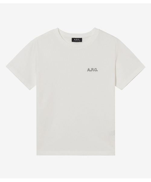 A.P.C.（アーペーセー）の「T-SHIRT NEW OUTLINE（Tシャツ/カットソー・レディース・ホワイト/ダークネイビー・XL/S/M）」の2枚目の写真
