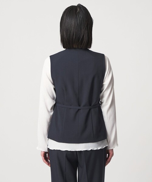 A DAY IN THE LIFE UNITED ARROWS(アデイインザライフユナイテッドアローズ)の「ベルトベスト+ワイドパンツ ‐ウォッシャブル‐<A DAY IN THE LIFE>(スラックス・レディース・ベージュ/ネイビー/グレー系・FREE)」の8枚目の写真
