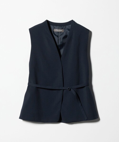 A DAY IN THE LIFE UNITED ARROWS(アデイインザライフユナイテッドアローズ)の「ベルトベスト+ワイドパンツ ‐ウォッシャブル‐<A DAY IN THE LIFE>(スラックス・レディース・ベージュ/ネイビー/グレー系・FREE)」の13枚目の写真