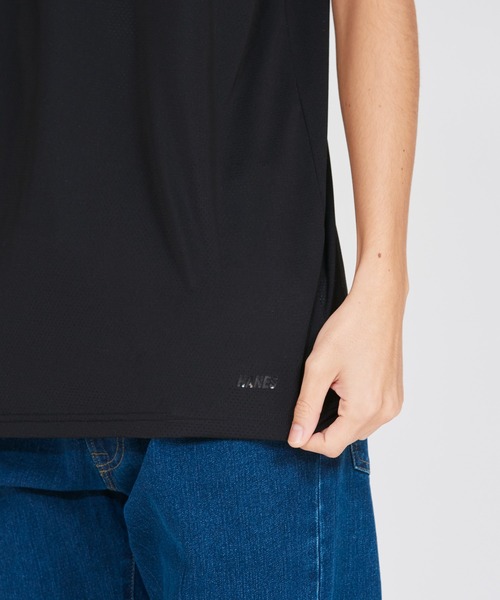 HANES(ヘインズ)の「【Hanes/ヘインズ】メンズ Hanes MOVES ナイロンメッシュ クルーネックTシャツ(Tシャツ/カットソー・メンズ・ブラック/ホワイト・M/LL/L)」の14枚目の写真
