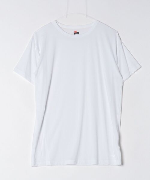 HANES(ヘインズ)の「【Hanes/ヘインズ】メンズ Hanes MOVES ナイロンメッシュ クルーネックTシャツ(Tシャツ/カットソー・メンズ・ブラック/ホワイト・M/LL/L)」の11枚目の写真