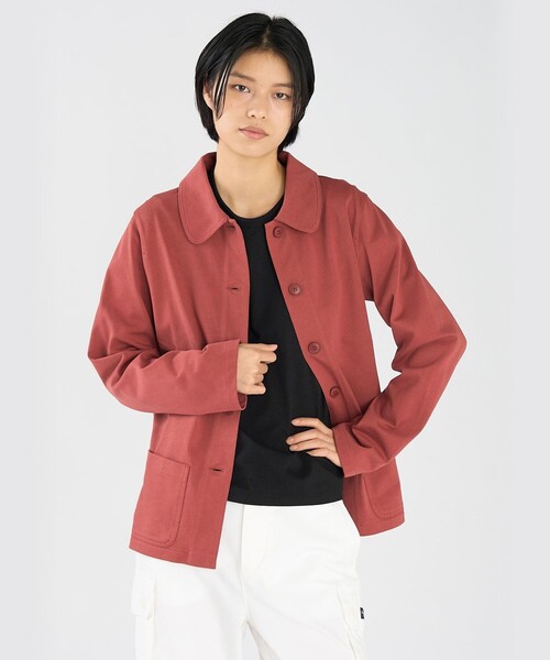 agnes b.（アニエスベー）の「コットン ジャージー 長袖 ジャケット "Mandarin"（ダウンジャケット/コート・レディース・ブラウン系その他・3/2/1）」の2枚目の写真