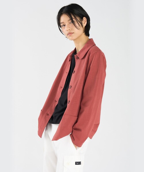 agnes b.（アニエスベー）の「コットン ジャージー 長袖 ジャケット "Mandarin"（ダウンジャケット/コート・レディース・ブラウン系その他・3/2/1）」の3枚目の写真