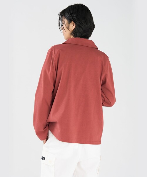 agnes b.（アニエスベー）の「コットン ジャージー 長袖 ジャケット "Mandarin"（ダウンジャケット/コート・レディース・ブラウン系その他・3/2/1）」の4枚目の写真