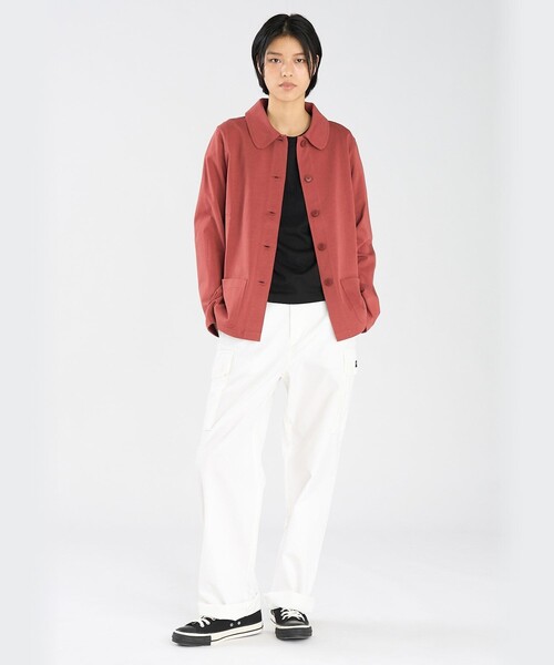 agnes b.（アニエスベー）の「コットン ジャージー 長袖 ジャケット "Mandarin"（ダウンジャケット/コート・レディース・ブラウン系その他・3/2/1）」の5枚目の写真