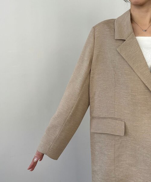 CAPRICIEUX LE'MAGE（カプリシューレマージュ）の「【サイズ展開あり】〈C.L〉リネンタッチテーラードジャケット（テーラードジャケット・レディース・ブラック/ベージュ・36/38）」の9枚目の写真