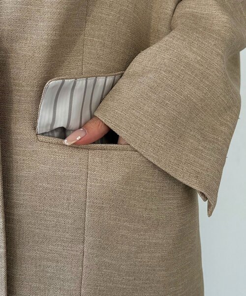 CAPRICIEUX LE'MAGE（カプリシューレマージュ）の「【サイズ展開あり】〈C.L〉リネンタッチテーラードジャケット（テーラードジャケット・レディース・ブラック/ベージュ・36/38）」の11枚目の写真
