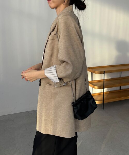 CAPRICIEUX LE'MAGE（カプリシューレマージュ）の「【サイズ展開あり】〈C.L〉リネンタッチテーラードジャケット（テーラードジャケット・レディース・ブラック/ベージュ・36/38）」の16枚目の写真