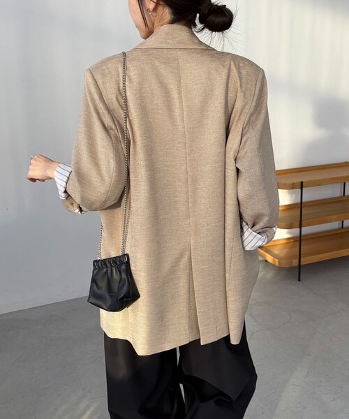 CAPRICIEUX LE'MAGE（カプリシューレマージュ）の「【サイズ展開あり】〈C.L〉リネンタッチテーラードジャケット（テーラードジャケット・レディース・ブラック/ベージュ・36/38）」の19枚目の写真