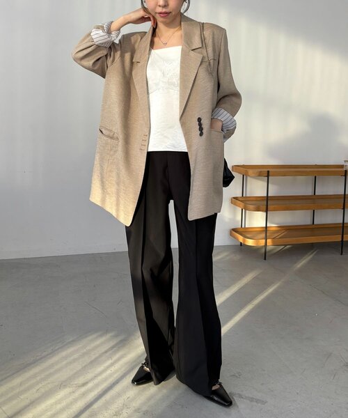 CAPRICIEUX LE'MAGE（カプリシューレマージュ）の「【サイズ展開あり】〈C.L〉リネンタッチテーラードジャケット（テーラードジャケット・レディース・ブラック/ベージュ・36/38）」の20枚目の写真