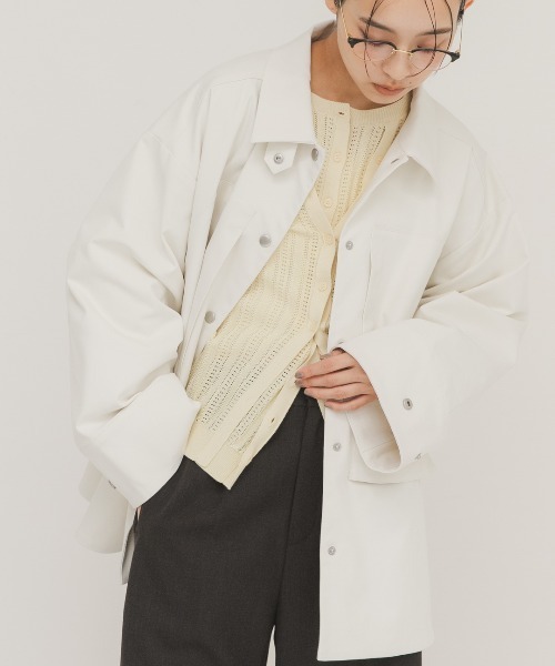 KBF（ケイビーエフ）の「ポケットディティールジャケット（その他アウター・レディース・ベージュ系その他/チャコールグレー/オフホワイト・ONE）」の20枚目の写真