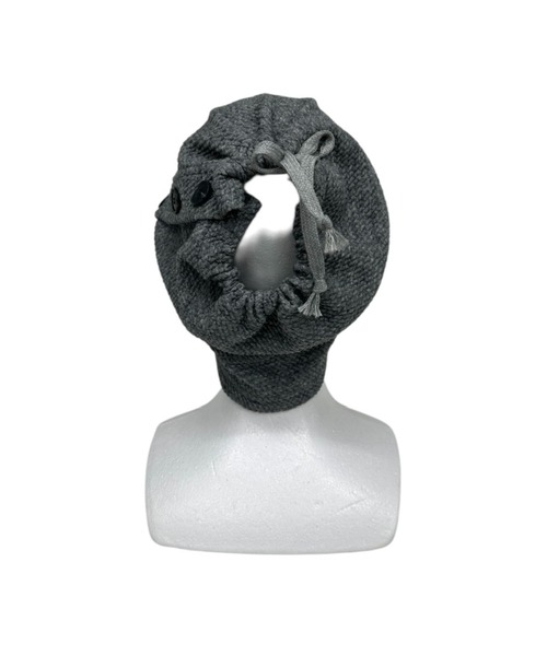 Never mind the XU / Chikashitsu+(ネバーマインド ザ エックスユー / チカシツプラス)の「【nmtc+】button neck warmer cap / 【エヌエムティーシープラス】ボタンネックウォーマーキャップ<着用動画あり>(ニットキャップ/ビーニー・メンズ・チャコール/グレー・ONE SIZE)」の19枚目の写真