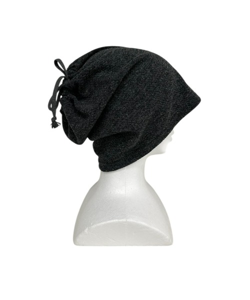 Never mind the XU / Chikashitsu+(ネバーマインド ザ エックスユー / チカシツプラス)の「【nmtc+】button neck warmer cap / 【エヌエムティーシープラス】ボタンネックウォーマーキャップ<着用動画あり>(ニットキャップ/ビーニー・メンズ・チャコール/グレー・ONE SIZE)」の9枚目の写真