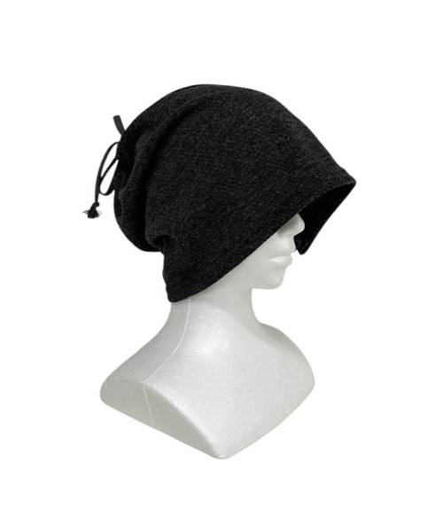 Never mind the XU / Chikashitsu+(ネバーマインド ザ エックスユー / チカシツプラス)の「【nmtc+】button neck warmer cap / 【エヌエムティーシープラス】ボタンネックウォーマーキャップ<着用動画あり>(ニットキャップ/ビーニー・メンズ・チャコール/グレー・ONE SIZE)」の10枚目の写真