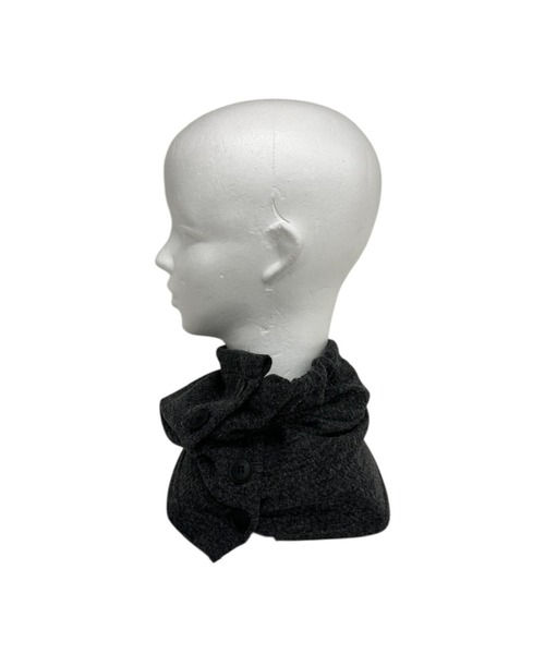 Never mind the XU / Chikashitsu+(ネバーマインド ザ エックスユー / チカシツプラス)の「【nmtc+】button neck warmer cap / 【エヌエムティーシープラス】ボタンネックウォーマーキャップ<着用動画あり>(ニットキャップ/ビーニー・メンズ・チャコール/グレー・ONE SIZE)」の4枚目の写真