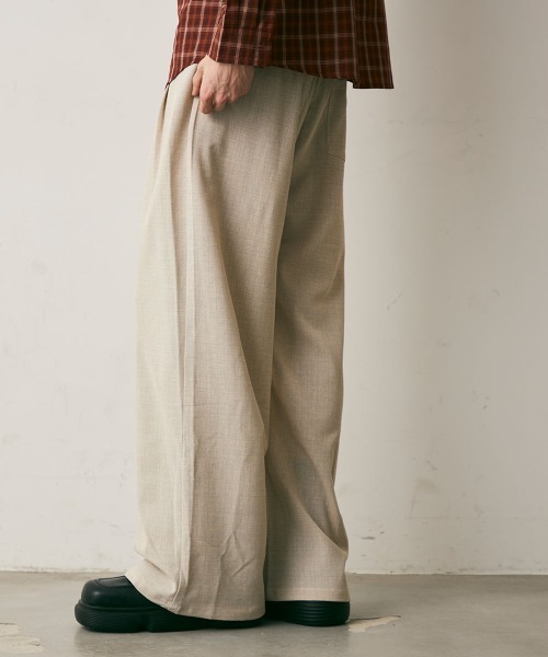 Shoowtime（ショウタイム）の「Tuck Drape Wide Slacks / タック ドレープワイドスラックス（スラックス・メンズ・アイボリー/チャコールグレー・X-LARGE/LARGE/MEDIUM）」の22枚目の写真