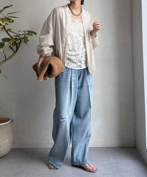 DouDou（ドゥドゥ）の「シアーブルゾン（その他アウター・レディース・ベージュ/ホワイト系その他/ブラウン・FREE）」の13枚目の写真