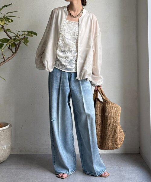 DouDou（ドゥドゥ）の「シアーブルゾン（その他アウター・レディース・ベージュ/ホワイト系その他/ブラウン・FREE）」の16枚目の写真