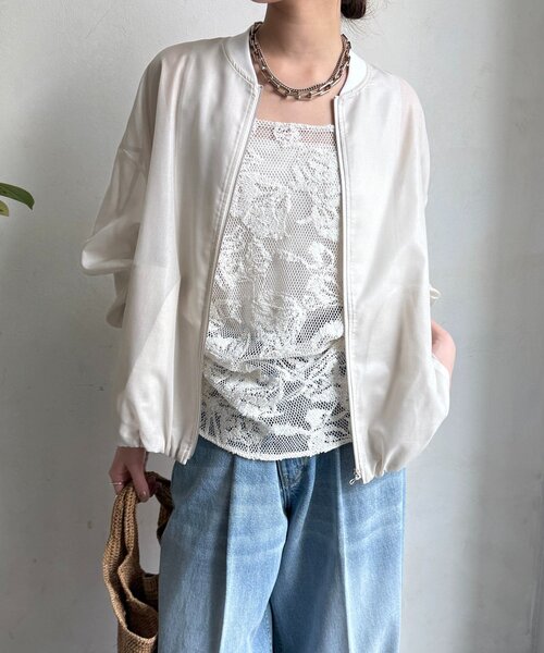 DouDou（ドゥドゥ）の「シアーブルゾン（その他アウター・レディース・ベージュ/ホワイト系その他/ブラウン・FREE）」の18枚目の写真