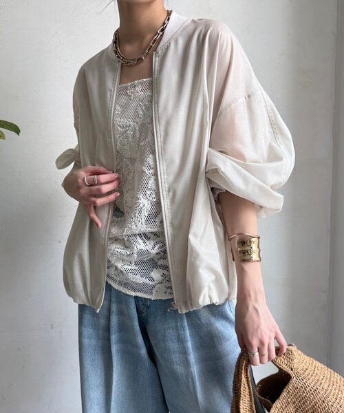 DouDou（ドゥドゥ）の「シアーブルゾン（その他アウター・レディース・ベージュ/ホワイト系その他/ブラウン・FREE）」の20枚目の写真