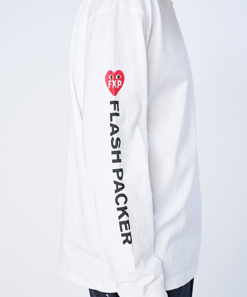 FLASH PACKER(フラッシュパッカー)の「FLASH PACKER フラッシュパッカー / リラックスシルエット ハートモチーフ Dry Silky Cotton ロングスリーブT シャツ ロンT // XLT-HRT(Tシャツ/カットソー・メンズ・ホワイト/ブラック/ベージュ・LARGE/MEDIUM/SMALL/X-LARGE)」の5枚目の写真