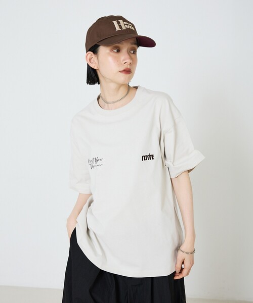 NOMINE(ノミネ)の「オリジナル 刺繍/プリントロゴ Tシャツ(Tシャツ/カットソー・レディース・ブラック系その他/ホワイト系その他2/ベージュ系その他/ホワイト系その他/ブラック系その他2/ベージュ系その他2・フリー)」の7枚目の写真