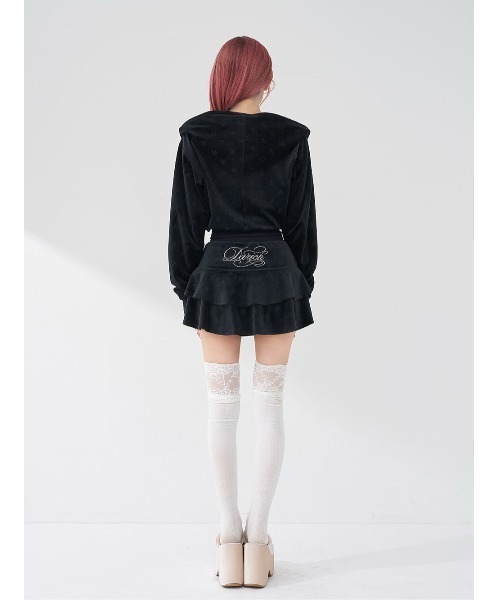 Darich（ダーリッチ）の「シグネチャーDRベロアミニスカート（スカート・レディース・ホワイト/ベビーピンク/サックスブルー/ブラック・FREE）」の10枚目の写真