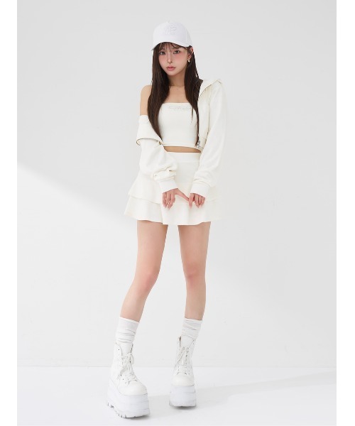 Darich（ダーリッチ）の「シグネチャーDRベロアミニスカート（スカート・レディース・ホワイト/ベビーピンク/サックスブルー/ブラック・FREE）」の13枚目の写真