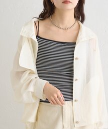 《WEB限定》パット付きバックシャンボーダーキャミソール