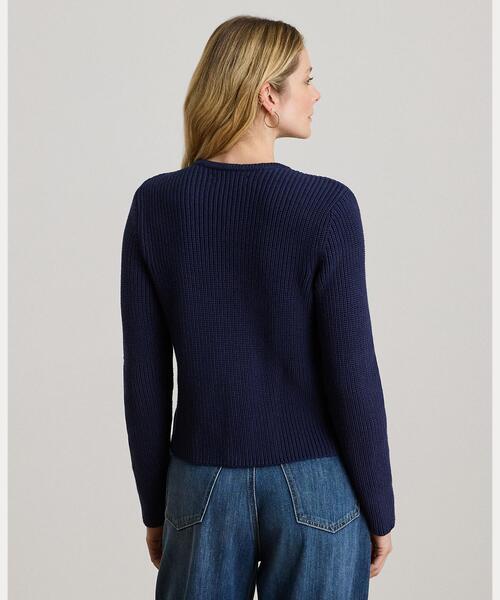 LAUREN RALPH LAUREN（ローレン ラルフ ローレン）の「ダブルブレステッド コットン セーター ジャケット（その他アウター・レディース・ネイビー系1・M/S/XS/XXS）」の6枚目の写真